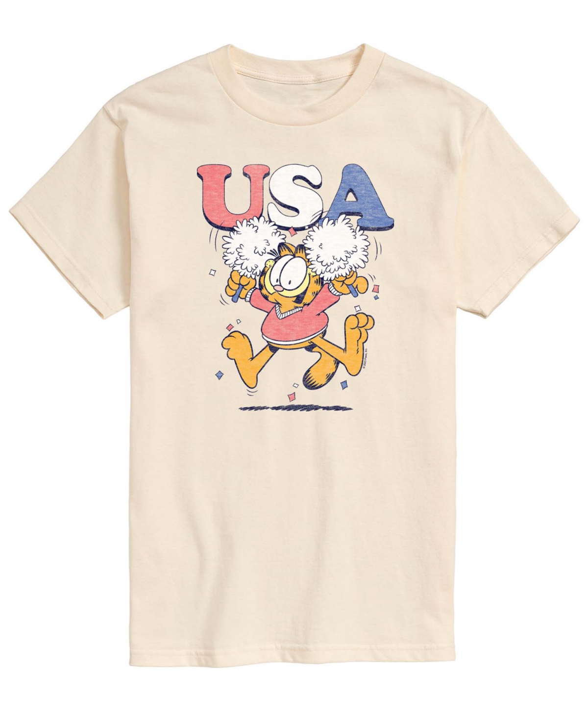 Airwaves Men's Garfield Usa Cheer Short-Sleeve Graphic T-Shirt - Cream