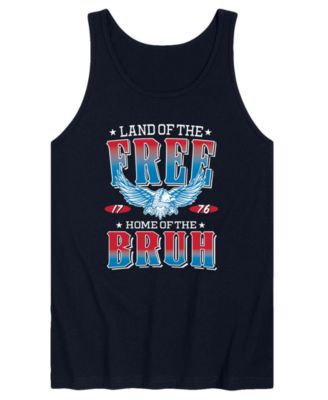 Men's Land Of The Free Home Of The Bruh Sleeveless Graphic Tank T-Shirts