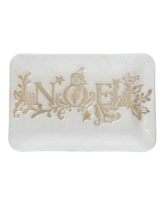 Noel Decorative  Glass Christmas Plate Tray
