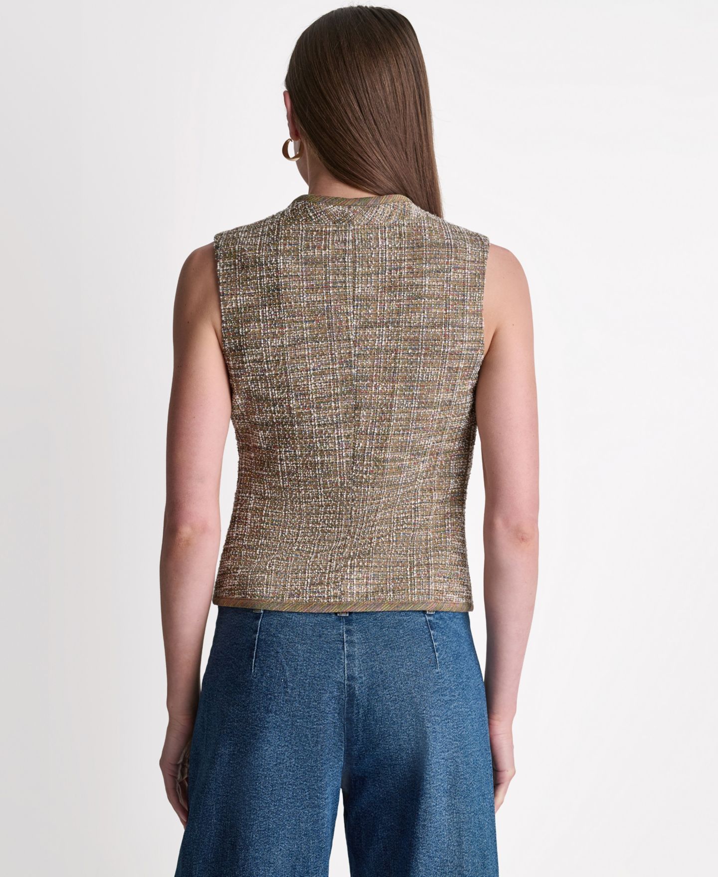 Женский жилет BCBG V-Neck Button-Front Vest, цвет: Разноцветный — фото 4