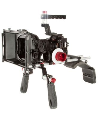 Shoulder Mount Cinema Kit for Sony a7S II, a7R II and a7 II Camera, Includes Cage, 2x 15mm Rod System, Matte Box 4x4, Friction And Gear