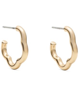 Gold-Tone Wave Huggie Earrings