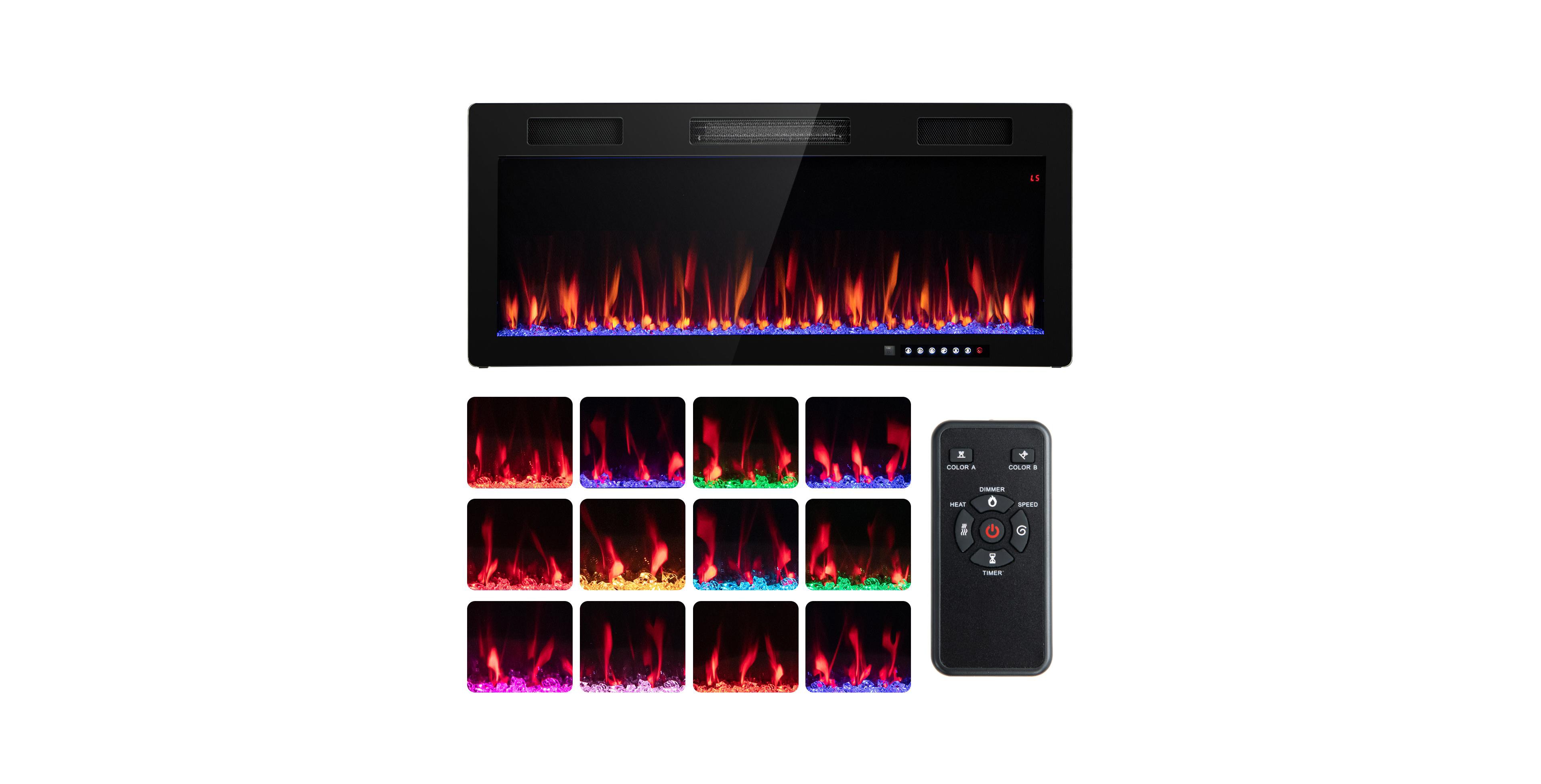 Electric Fireplace Recessed and Wall Mounted