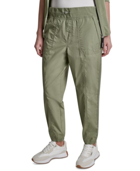 Женские DKNY Sport Women's High-Rise Cotton Poplin Bungee Joggers