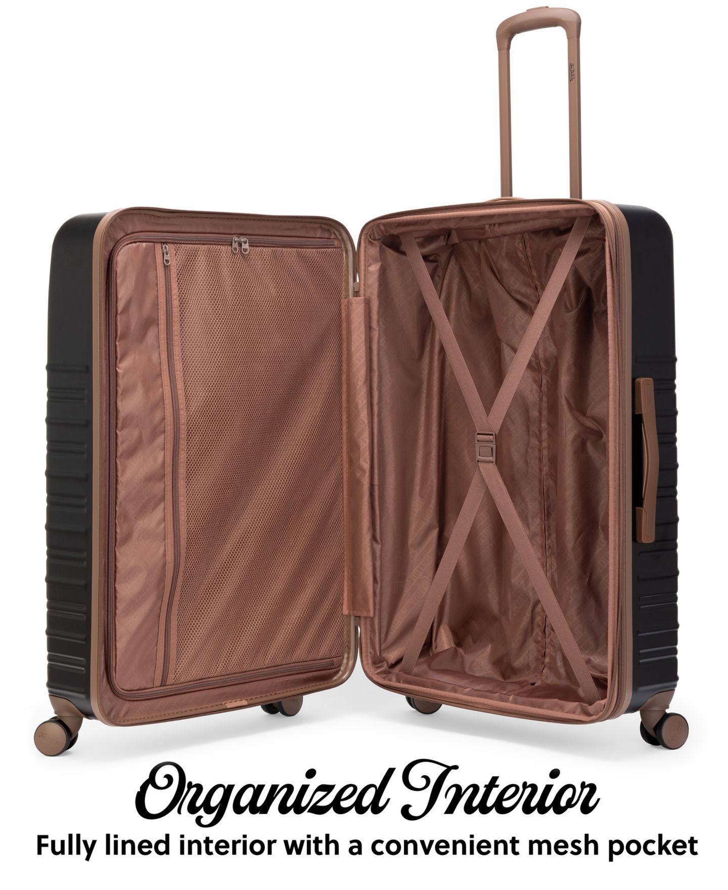 Чемоданы Von Dutch Retro Trek 3-Piece Expandable Hardside Spinner Luggage Set, цвет: Чёрный — фото 2