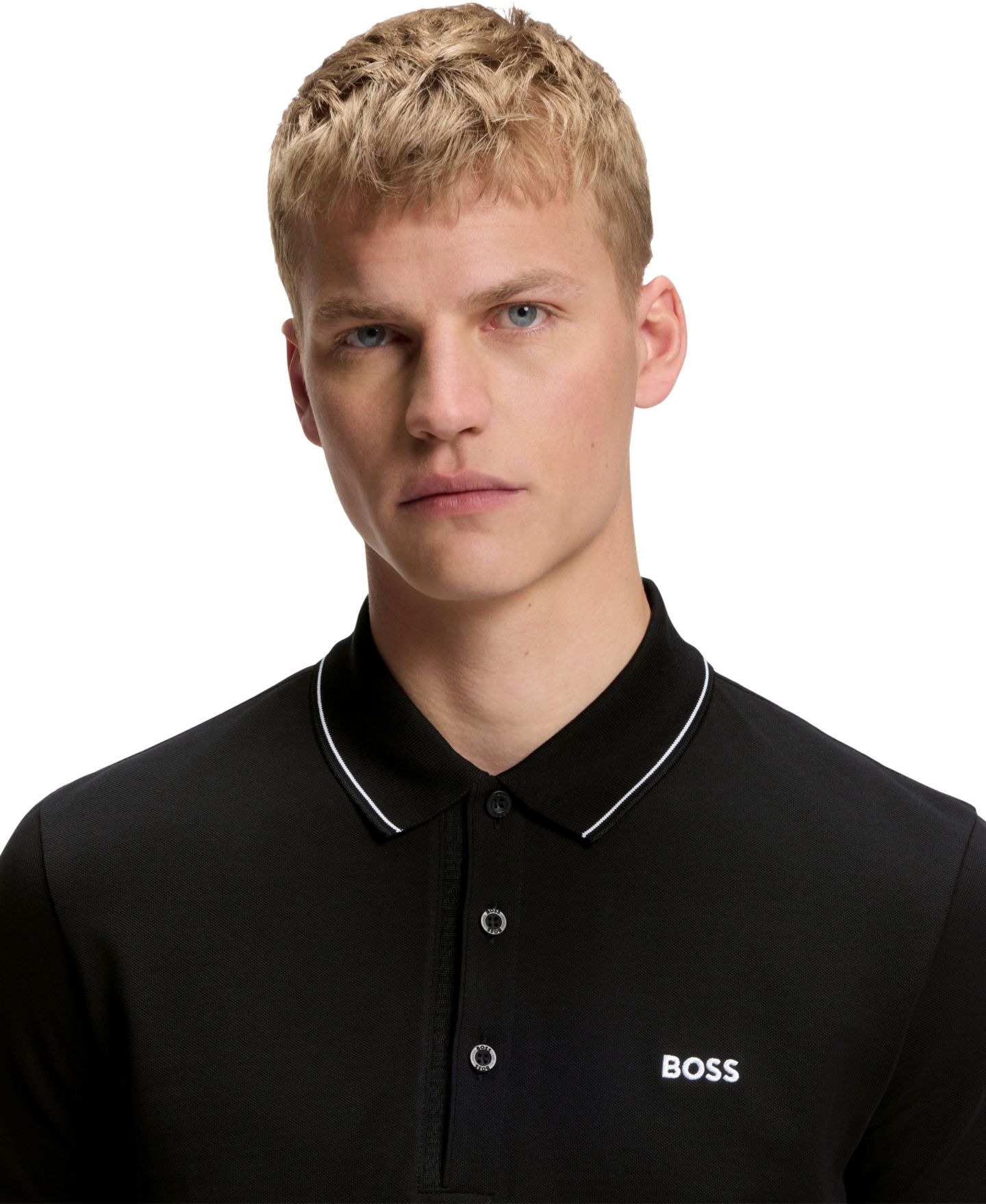 Мужское поло Hugo Boss Tonal Logo Slim-Fit Polo Shirt, цвет: Чёрный — фото 5