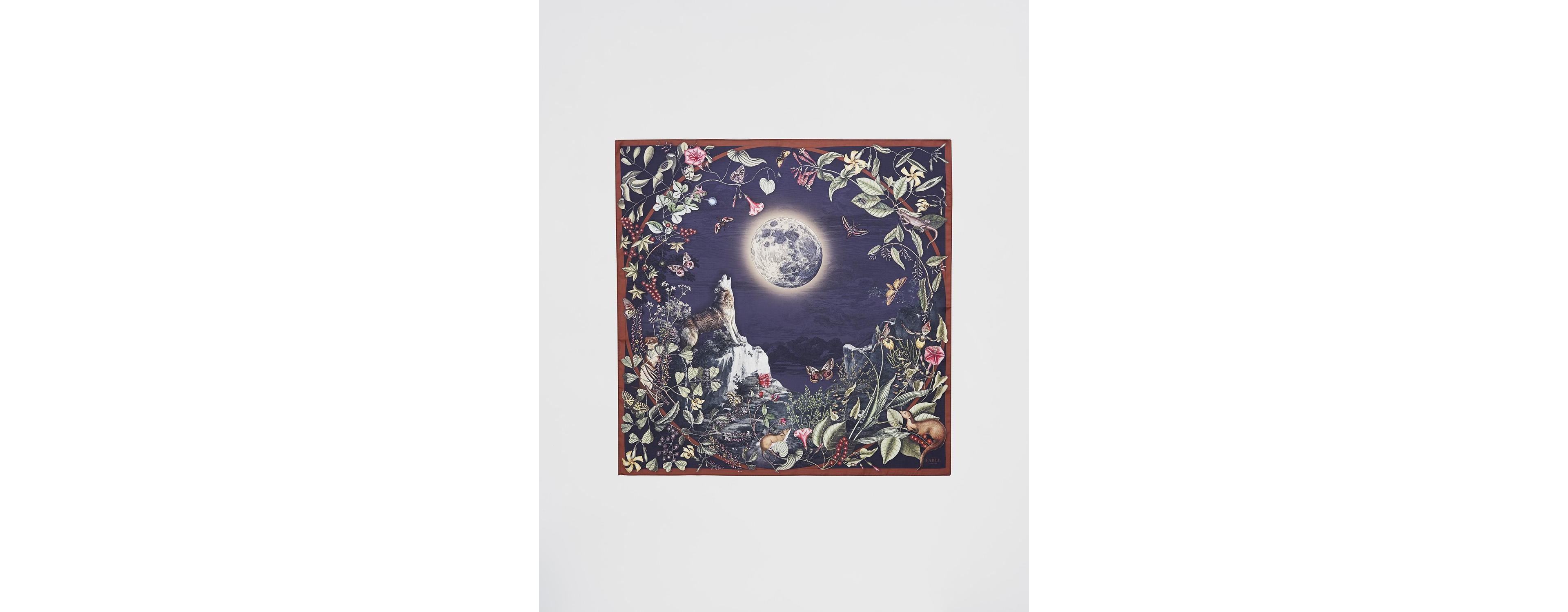 Fable England Women's Wolf Garden Narrative Square Scarf