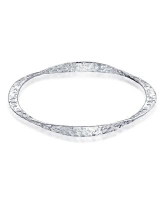Modern Round Square Stackable Hammered Matte Finish Bangle Bracelet