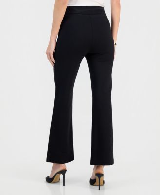 petite high waisted dress pants Pull On Dress Pants Women Petite,High Waisted Straight Leg Work Pants Business Office Trousers with Pockets Slacks