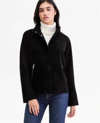 Women's Petite Suede Zip-Up Jacket, Created for Macy's