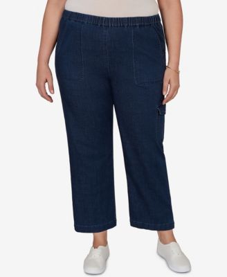 Plus Size Indigo Girls Pull-On Cargo Pocket Jeans