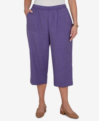 Plus Size Grand Bazaar Textured Pull-On Capri Pants