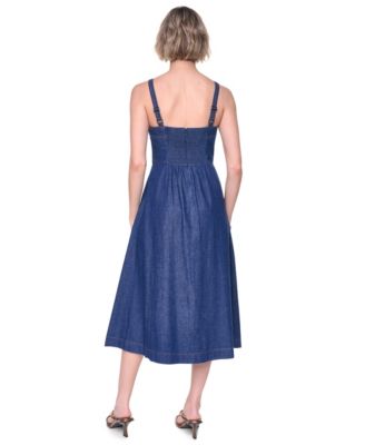 straight midi dress for women Women's Celis Straight Across Midi Dress White S/M/L/Customize MEAN BLVD White / Customize