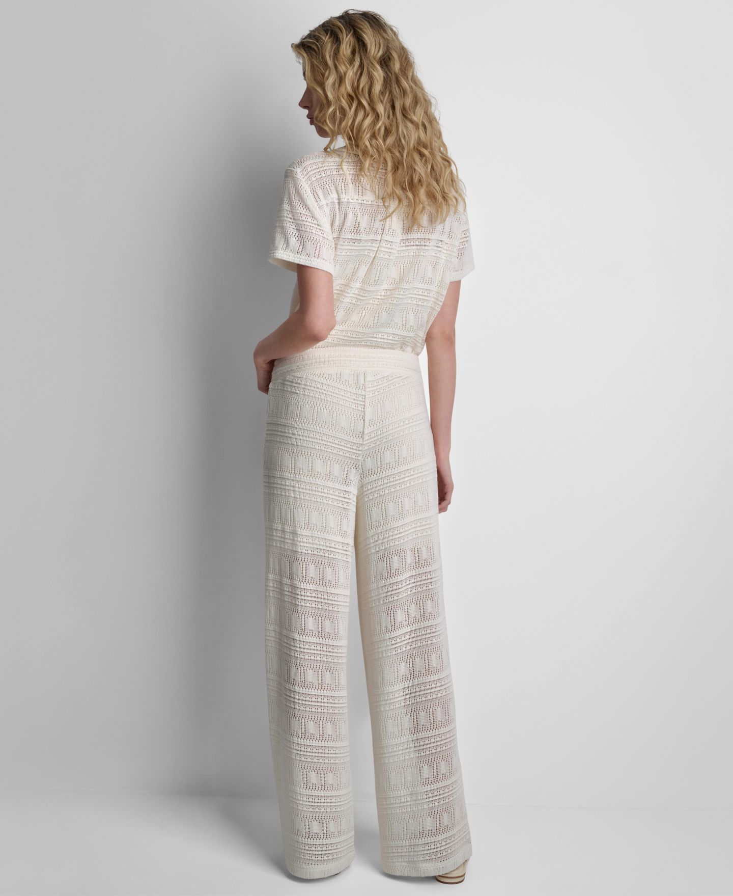 Женские брюки DKNY Straight-Leg Drawstring, цвет: Кокосовый — фото 7