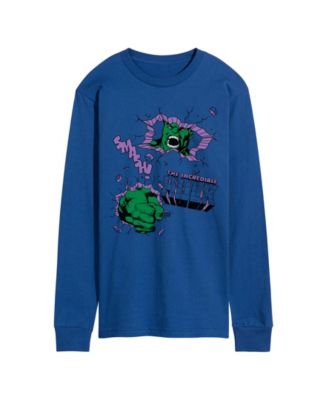 Men's The Hulk Punch Wall Long-Sleeve Graphic T-Shirt