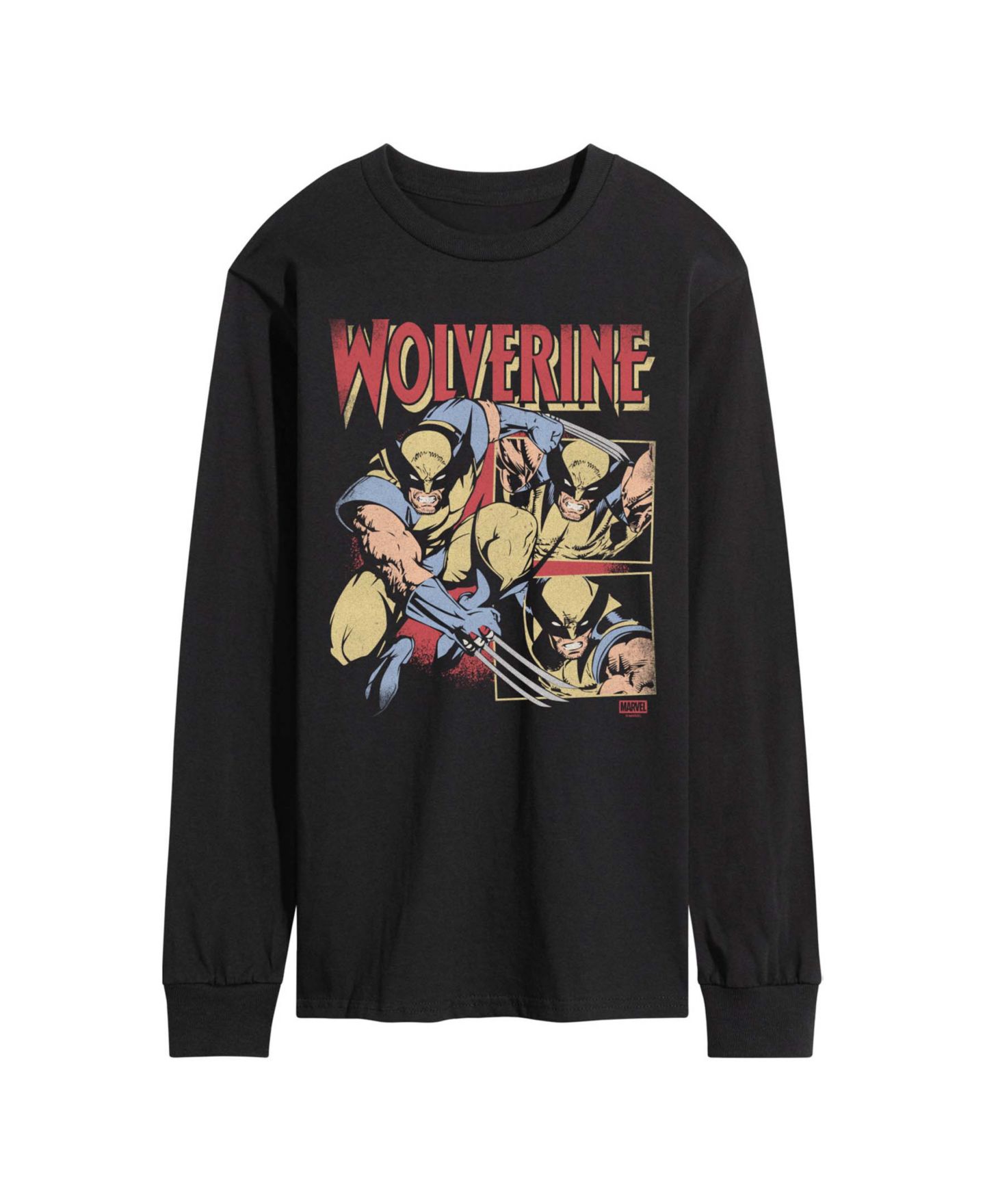 Мужская футболка AIRWAVES Wolverine Vintage Faded Long-Sleeve Graphic, цвет: Чёрный — фото 1