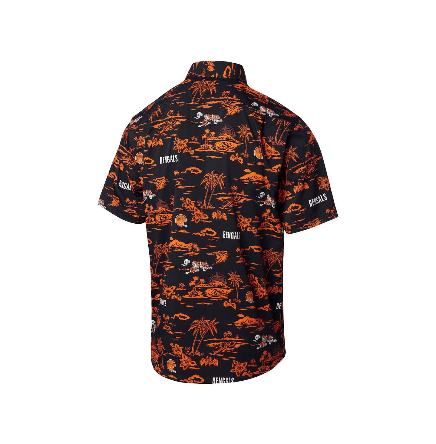 Мужская рубашка Reyn Spooner Black Cincinnati Bengals Throwback Kekai Print Button-Up — фото 3