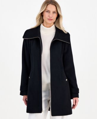 Women's Collared Zip-Front Coat