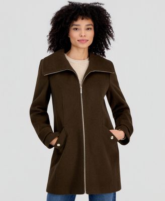 Women's Collared Zip-Front Coat