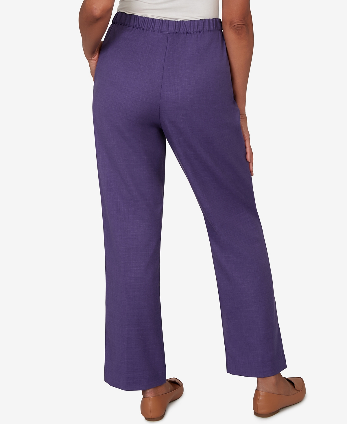Alfred Dunner Petite Grand Bazaar Textured Pull-On Pants