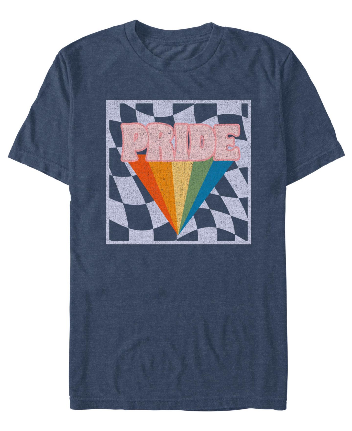 Мужская футболка Design By Humans Pride Checkers Short-Sleeve, цвет: Тёмно-синий меланжевый — фото 1
