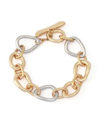 Two-Tone Sculpted Link Bracelet