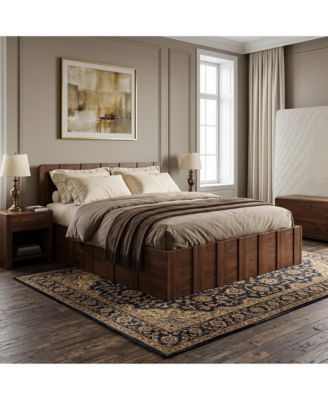 All Size Platform Bed Frame with Wood Slats, No Box Spring Needed, Rounded Corners, Sturdy Wood Frame, Easy Assembly