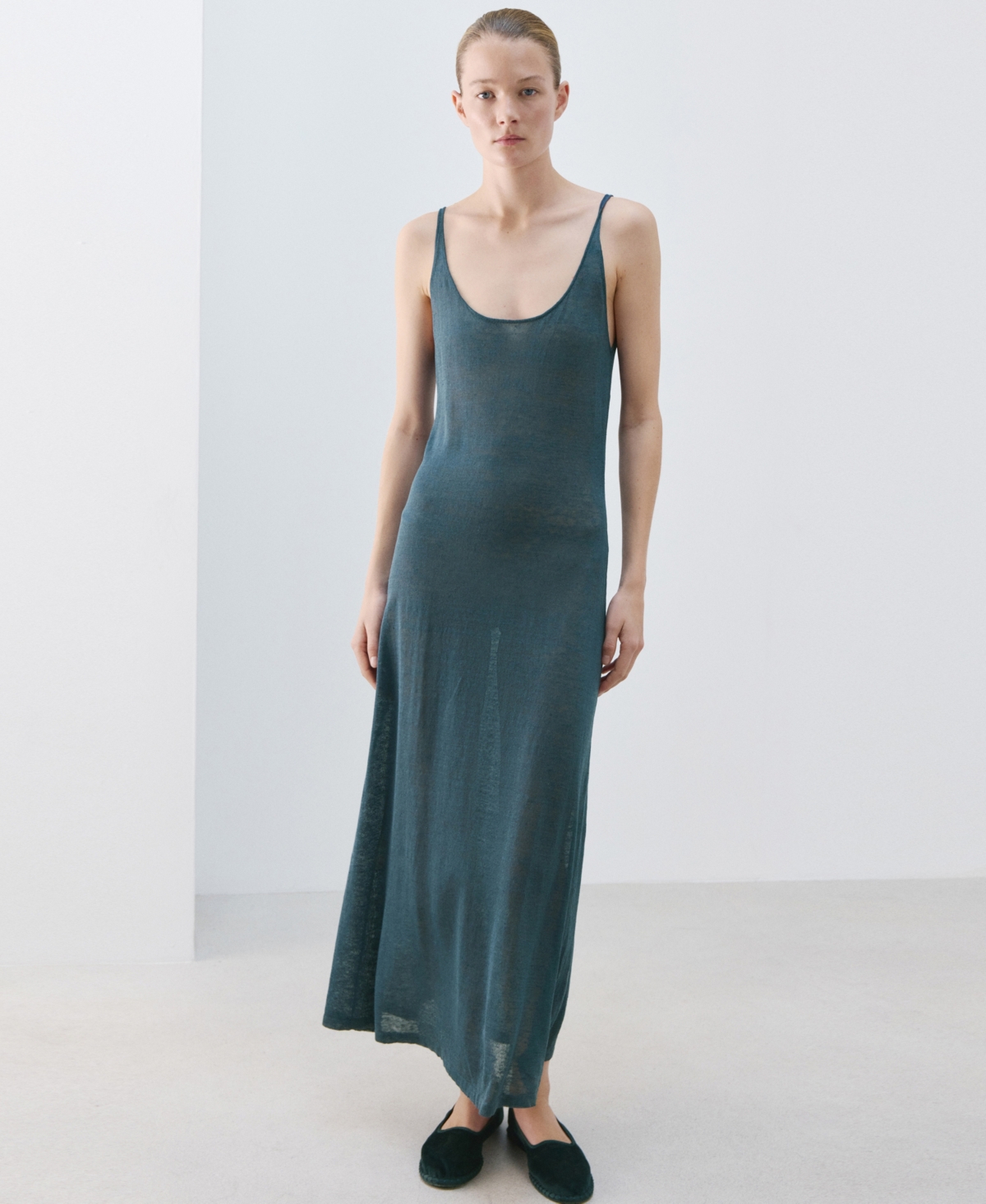 Mango Women's Knit Linen-Blend Dress
