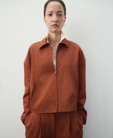 Женские куртки MANGO Pockets Linen-Blend Jacket