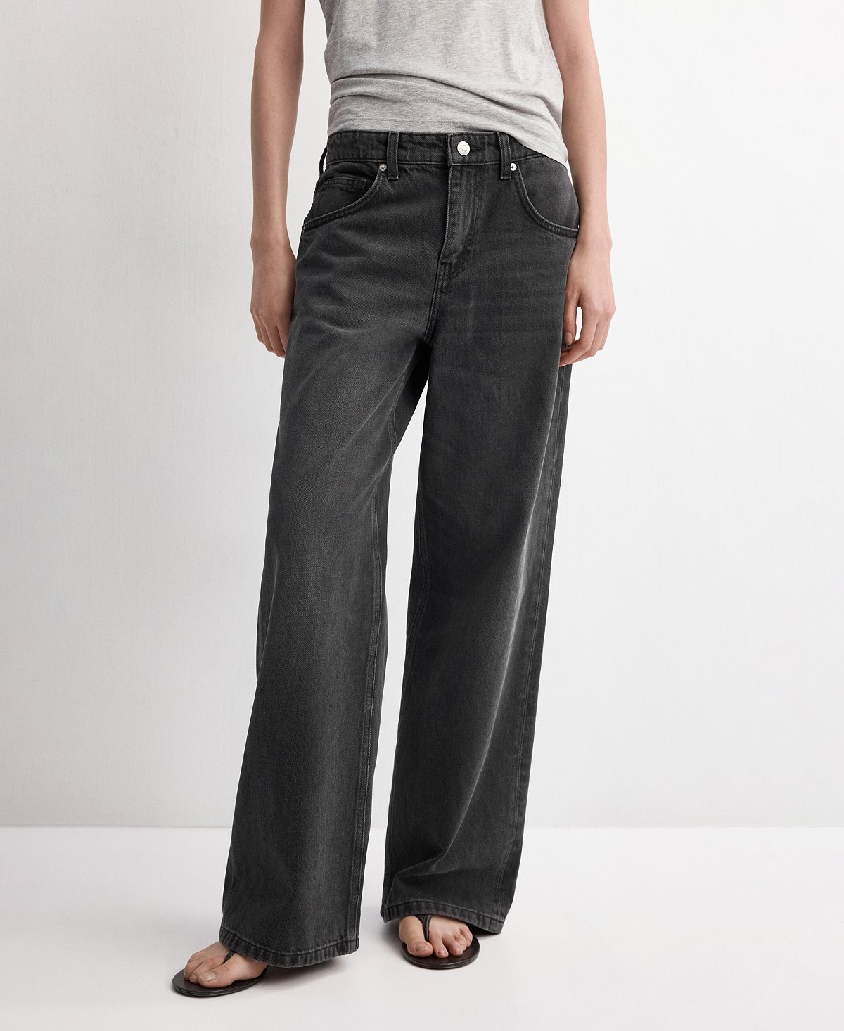 Mango Women's Mid-Rise Straight Jeans view 1 — MAYCSS fashion products