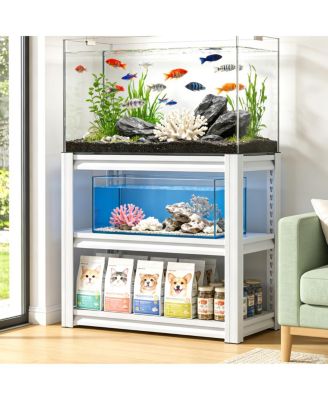 Heavy-Duty 3-Tier Adjustable Metal Aquarium Stand for 20-30 Gallon Tanks