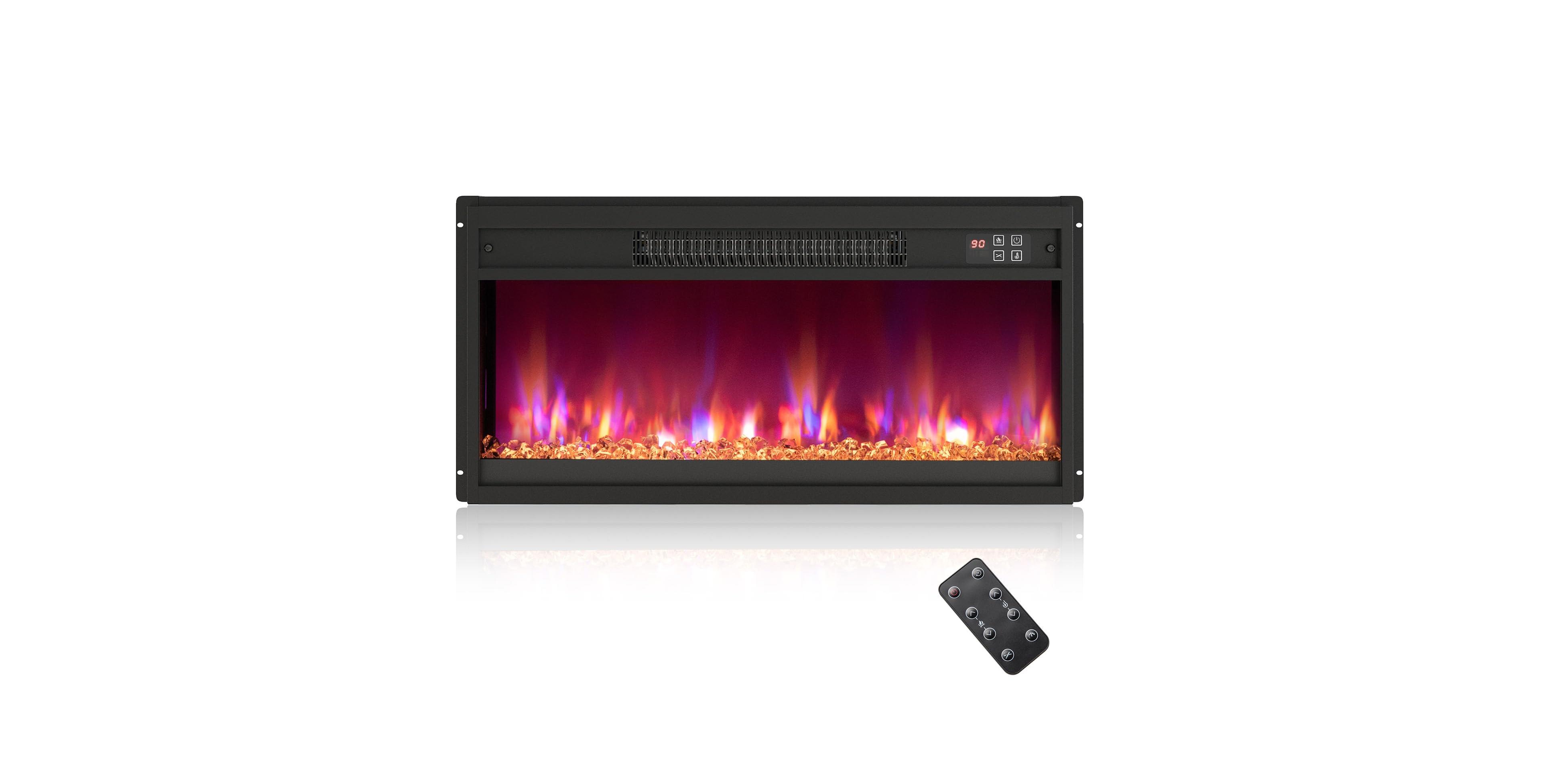 Ecooso 26 Inch 1500W Electric Fireplace Insert with Remote Control