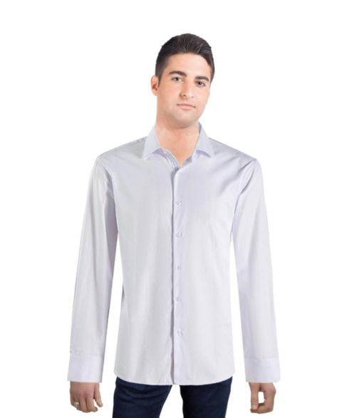 Мужская рубашка Elie Balleh Slim Fit Solid Button-Down, цвет: Белый