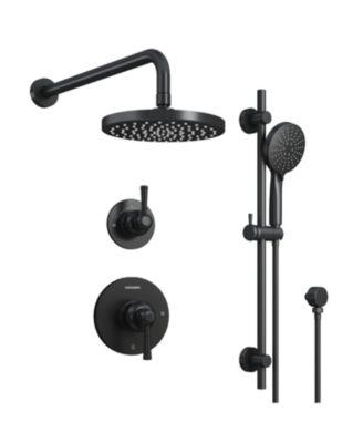 Modern 2-Function Shower System with Rainfall Head & 3-Mode Handheld,Adjustable Slide Bar