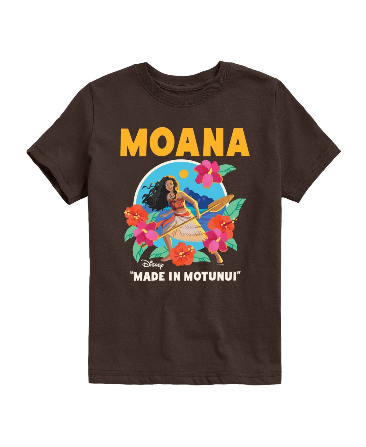 Moana Boys' 8-20 Live Action Made In Motunui Short-Sleeve T-Shirt - Dark Brown