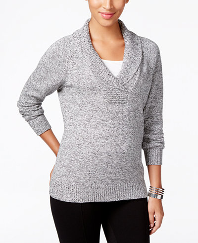 Karen Scott Marled Shawl-Collar Sweater, Only at Macy's