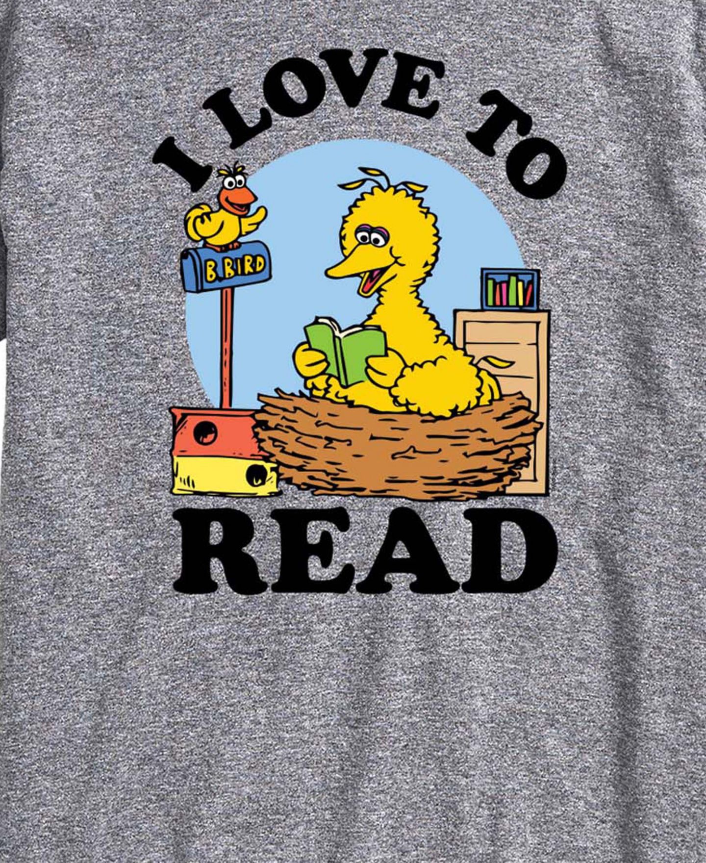 Мужская футболка AIRWAVES Sesame Street Love To Read Short-Sleeve Graphic, цвет: Меланжевый — фото 3