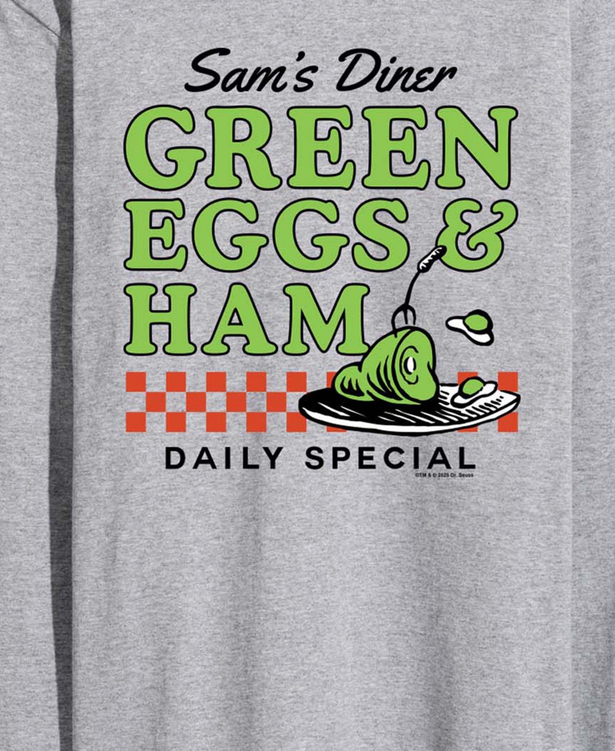 Airwaves Men's Dr. Seuss Green Eggs Ham Diner Long-Sleeve Graphic T-Shirt
