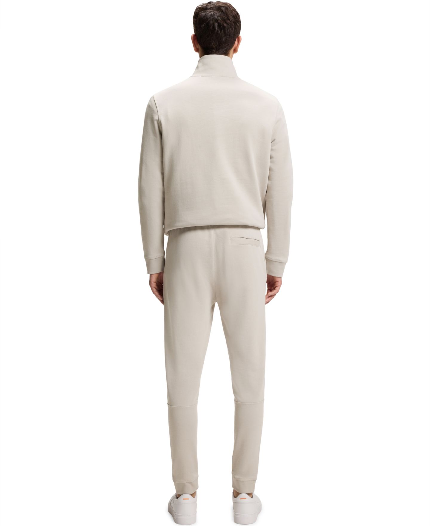 Мужские брюки Hugo Boss Cotton-Terry Logo Patch Tracksuit Bottoms, цвет: Серый — фото 3