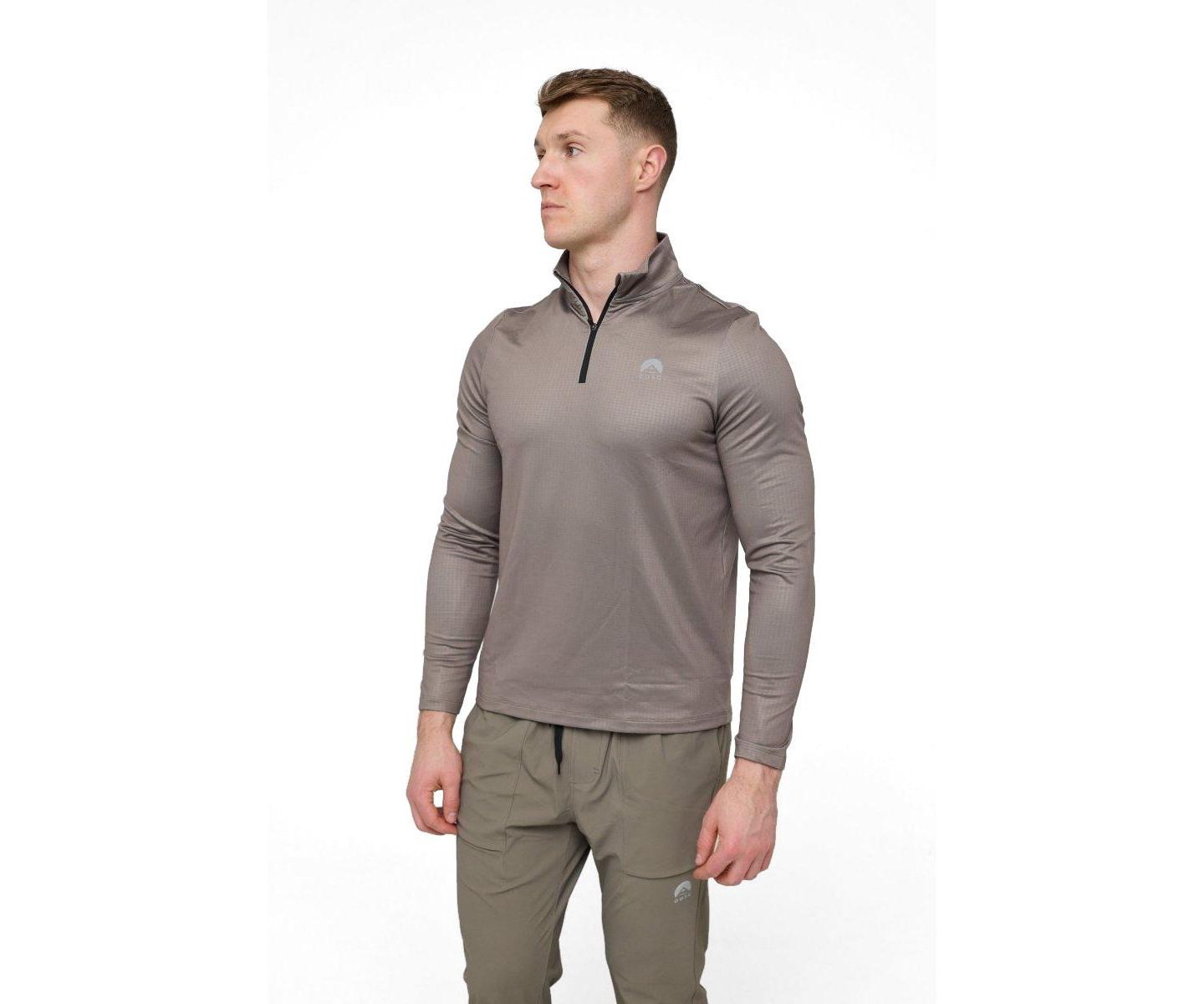 Мужской топ OOSC Elite Activewear 1/4 Zip, цвет: Хаки — фото 3