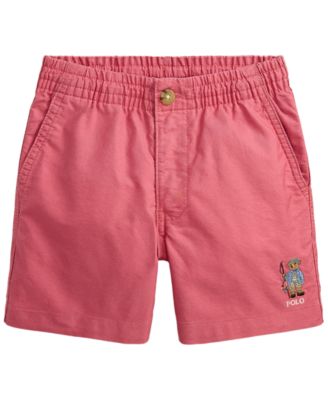Boys' 2T-7 Polo Bear Embroidered Shorts