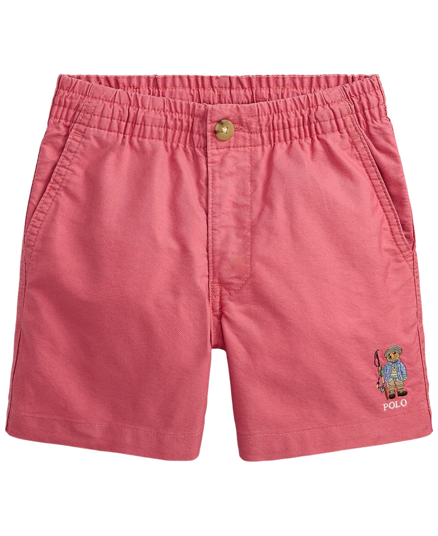 Шорты Polo Ralph Lauren Polo Bear Embroidered Shorts для мальчиков, цвет: Ягодный — фото 1