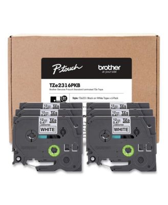 TZE2316PKB 0.5 in. TZe Series Standard Adhesive Laminated Labeling Tape