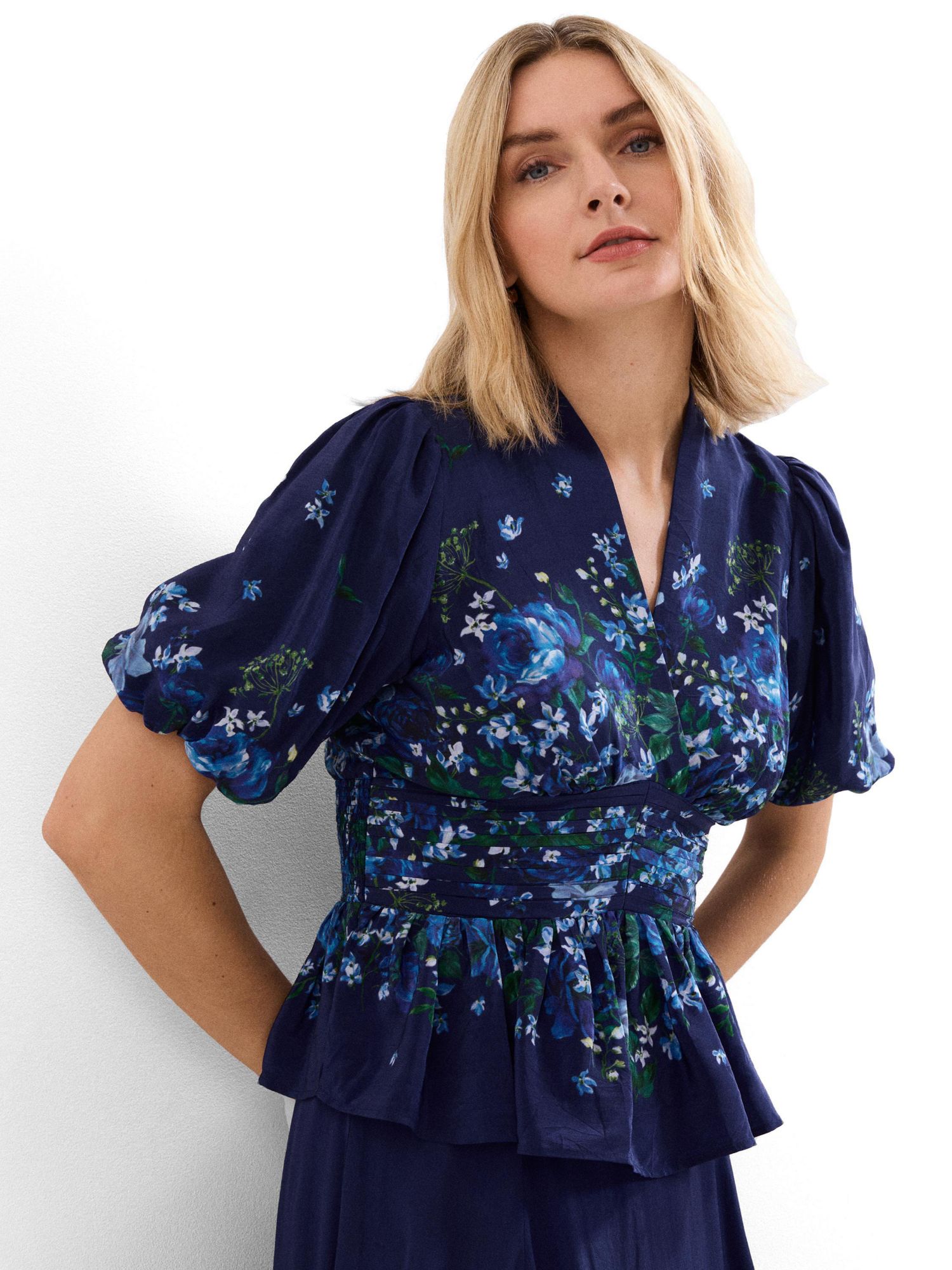 Women's Safa Puff Sleeve Floral Blouse