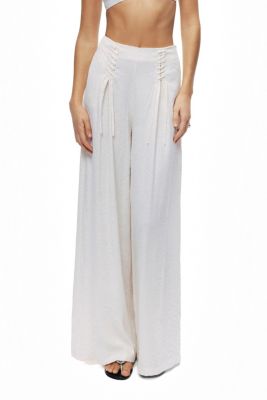 Women's Lace-Up Wide-Leg Pants