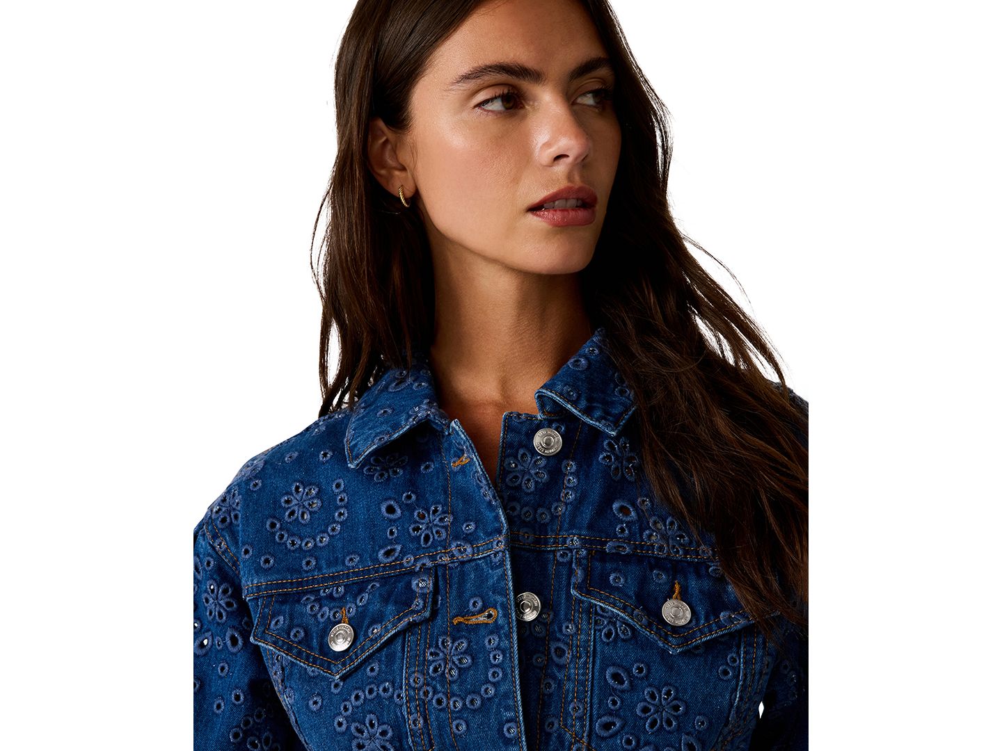 Женская куртка Steve Madden Serafina Puff-Sleeve Denim Jacket, цвет: Синий — фото 8