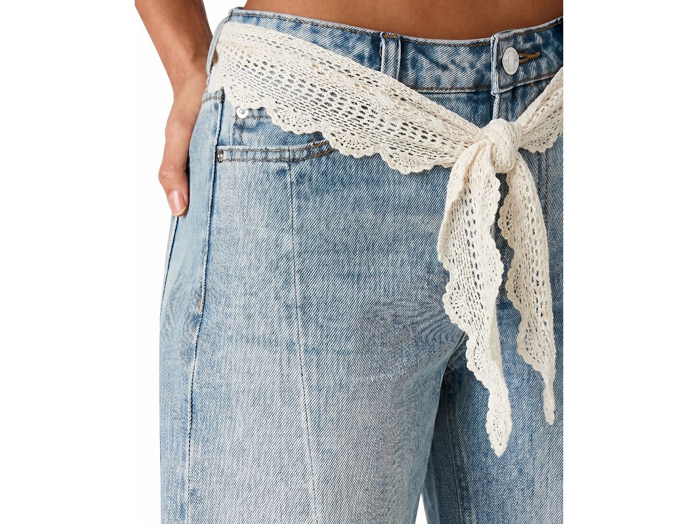Женские шорты Steve Madden Kesha Crochet Scarf-Detail, цвет: Синий — фото 4