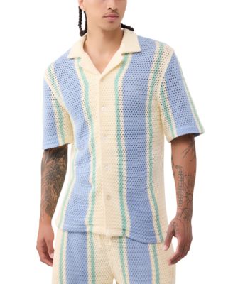 Men's Regular-Fit Short-Sleeve Knit Stripe Shirt