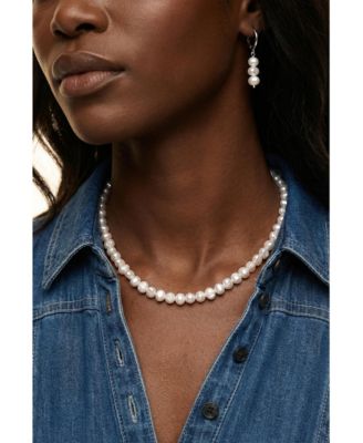 2-Piece Gift Set 18K Plated Freshwater Pearl Necklace and Earrings