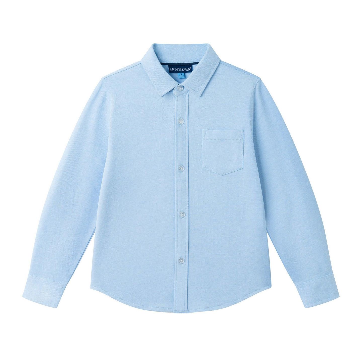 Рубашка Andy & Evan Blue Knit-Tech Shirt для мальчиков, цвет: Синий — фото 3